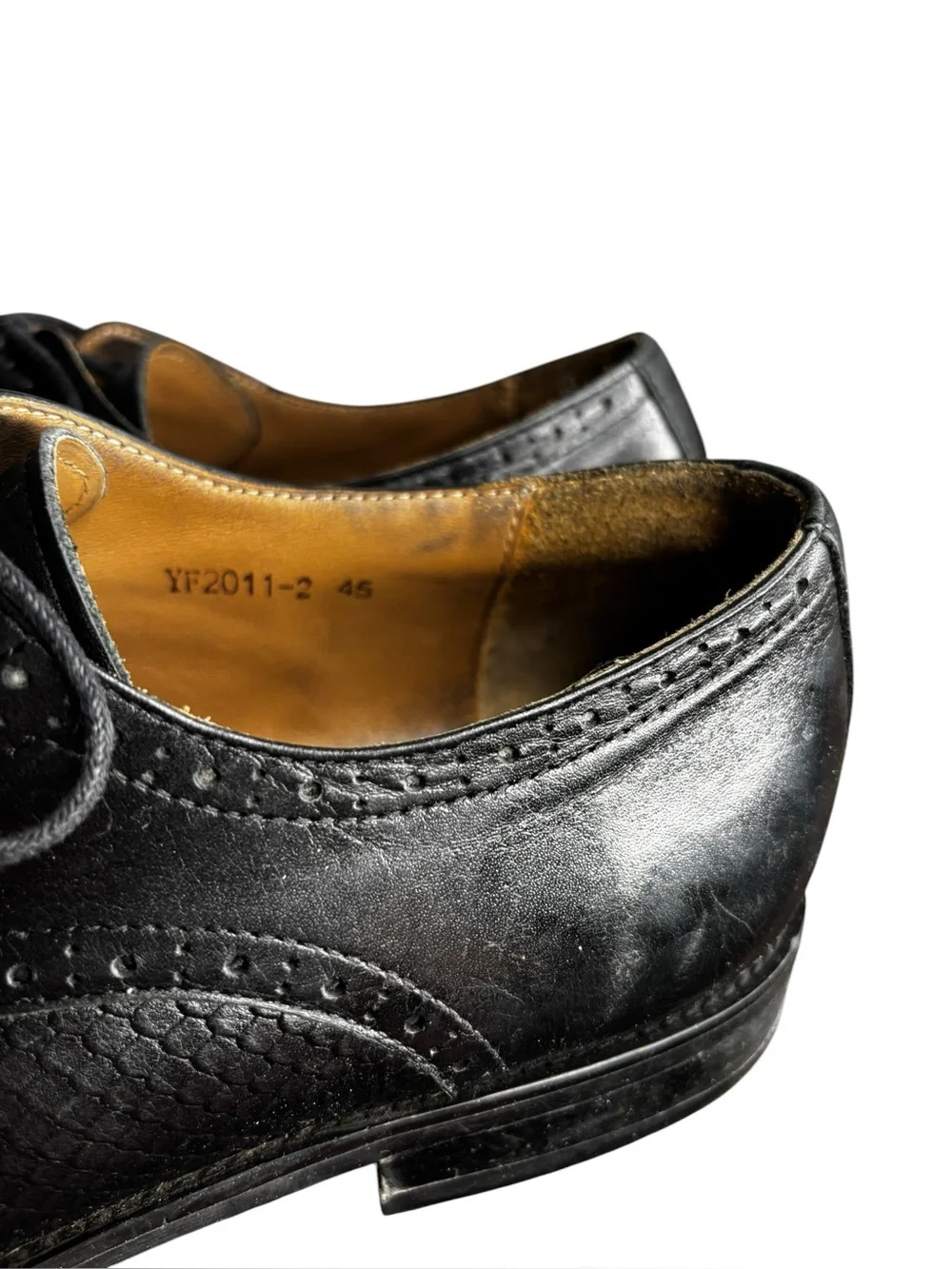VTG Louis Vuitton Men’s Black Leather Lace-up Derby Shoes Size 45 US 10.5